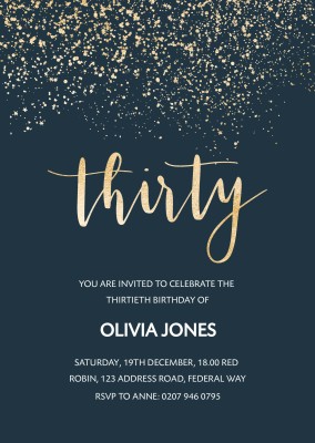 Starlit Glamour Birthday Invitations