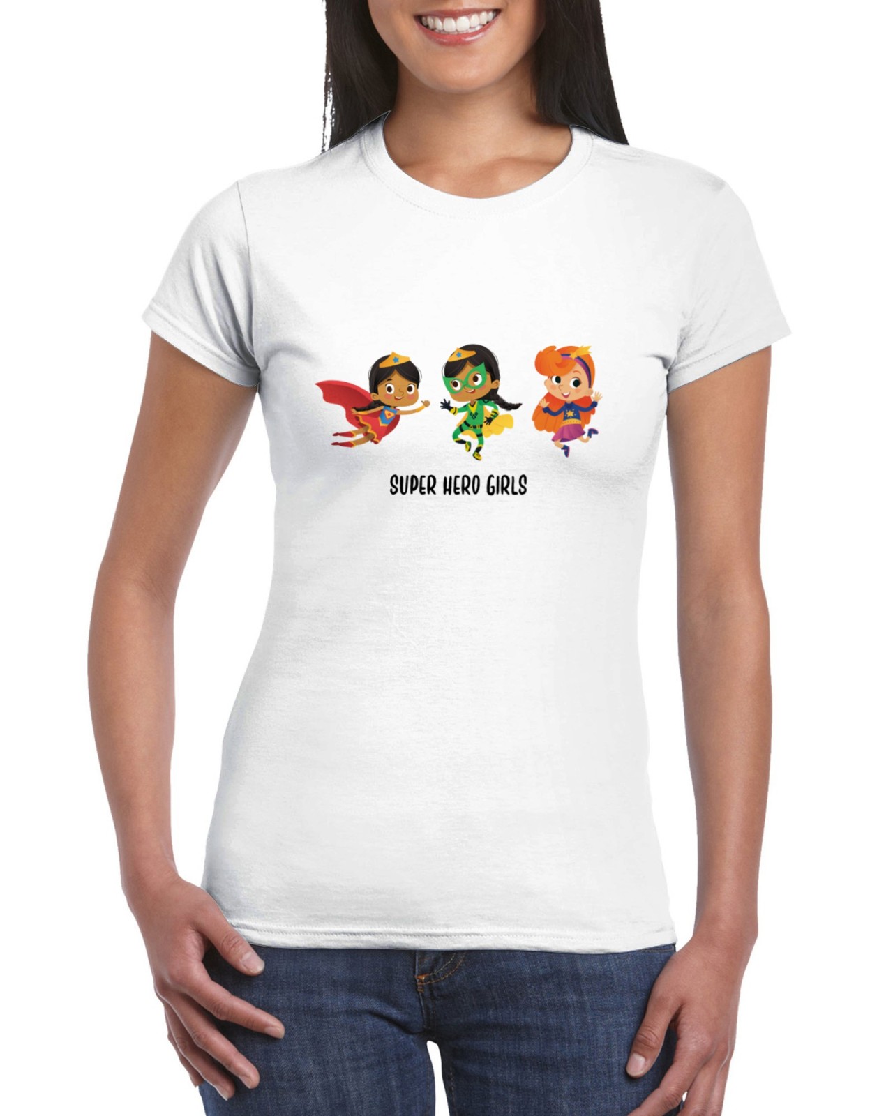 Cute Superhero Girls T shirt Femme V tements Optimalprint