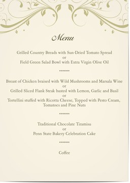 All categories - Menu Card for Weddings and Parties