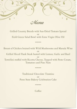 All categories - Menu Card for Weddings and Parties