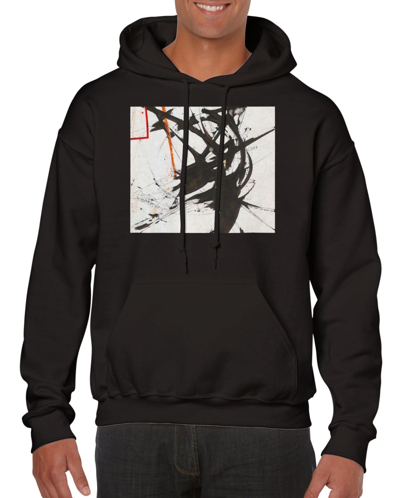 Hoodie with paint outlet splatter