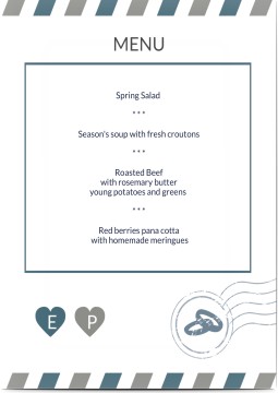 Most Popular - Menu Card for Weddings and Parties