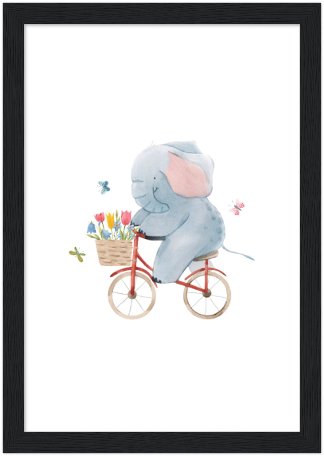 Netter Elefant auf einem Fahrrad, Poster