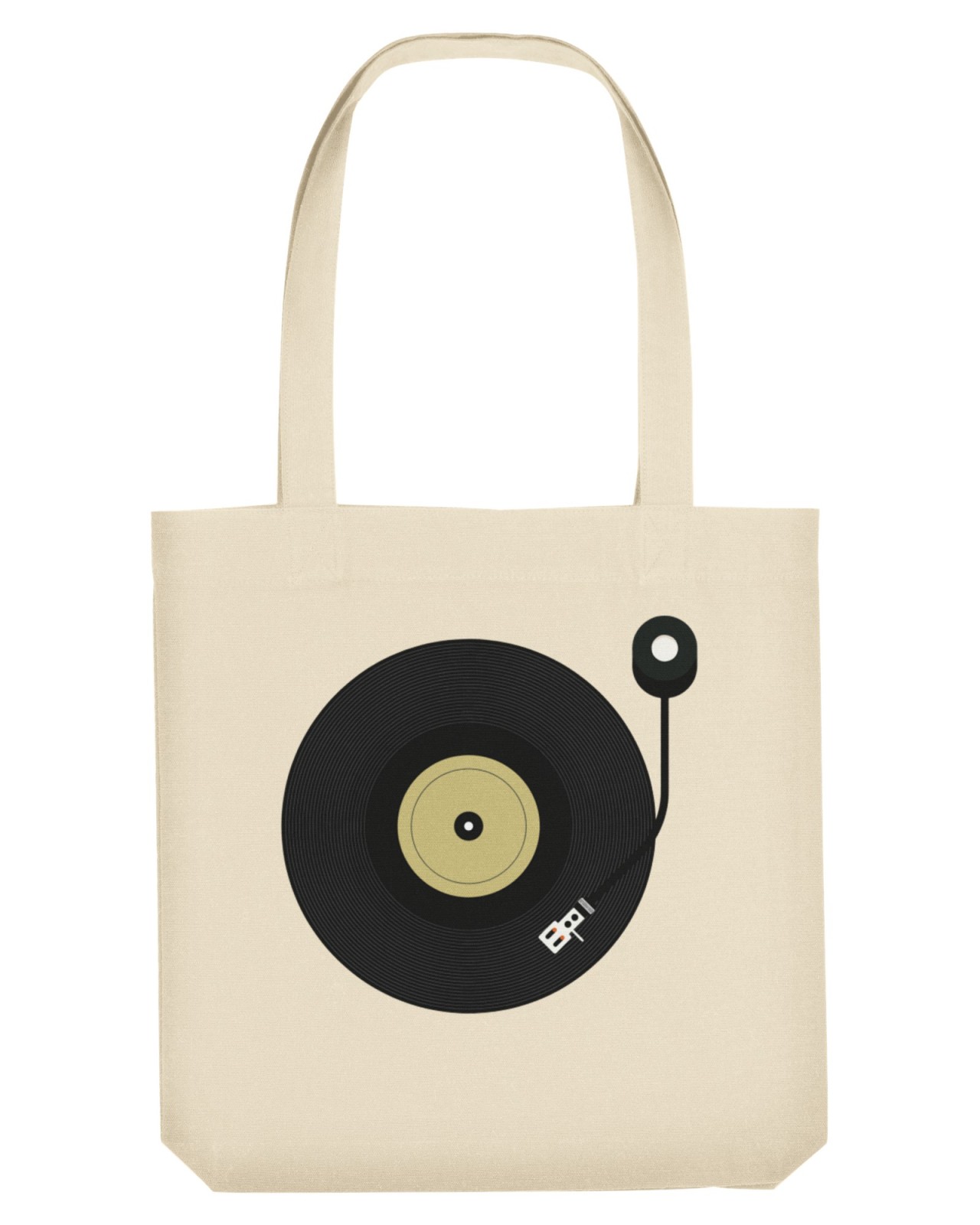 Vintage Vinyl, Cotton Tote Bag, Color Natural Size One Size Standard