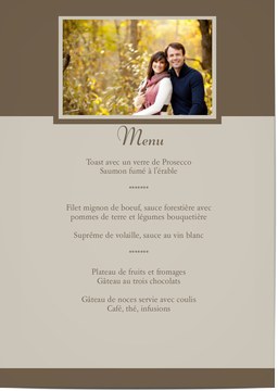 Tout voir - Cartons de menu pour mariages et fêtes