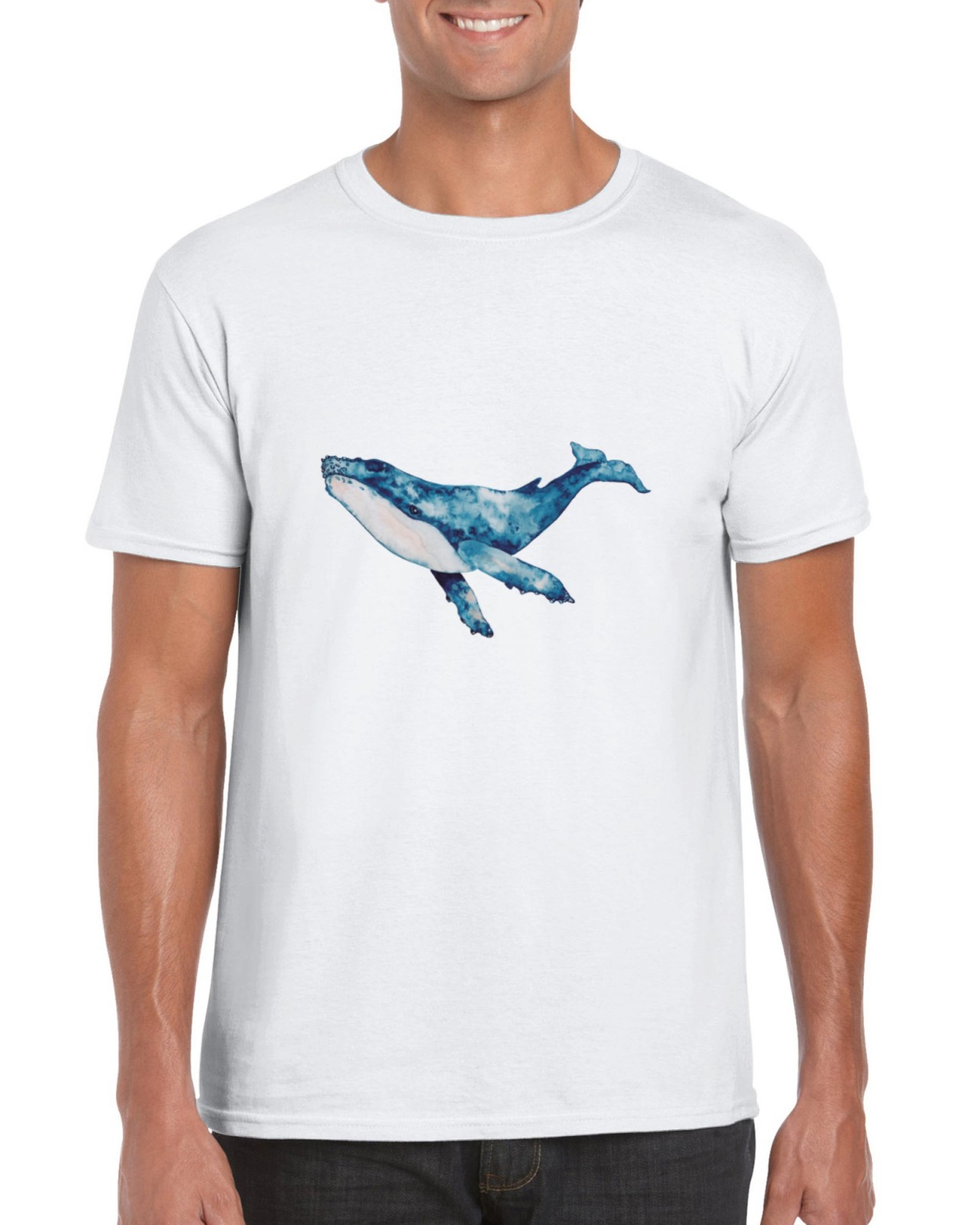 Blue Whale Unisex T Shirt Unisex T Shirt Colour White Size L Optimalprint