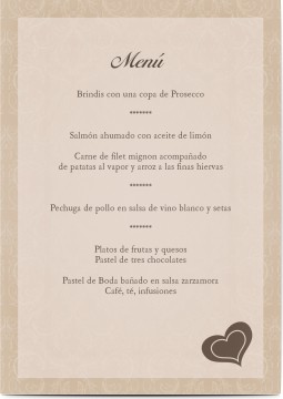 Más populares - Tarjetas de menú para Bodas y Fiestas