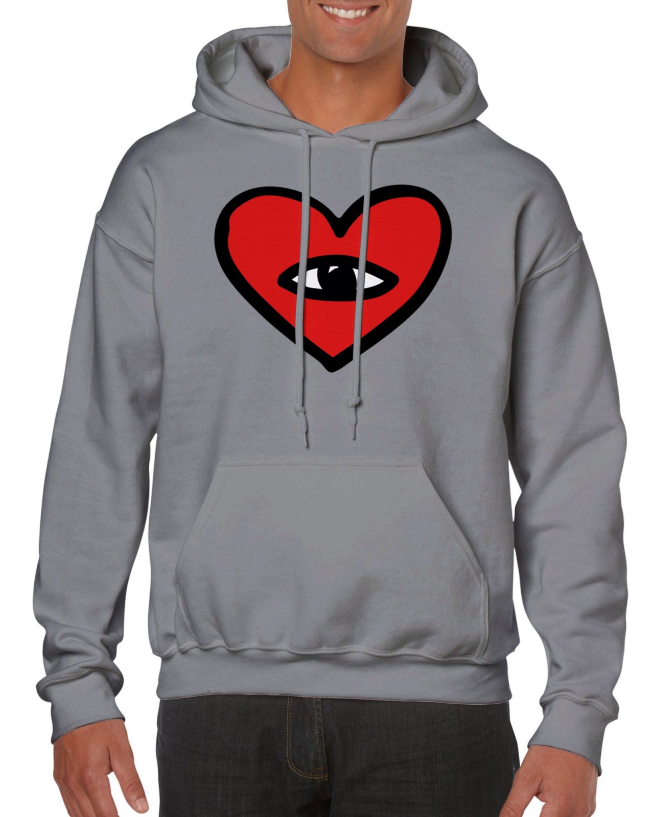 Heart with eyes shop hoodie