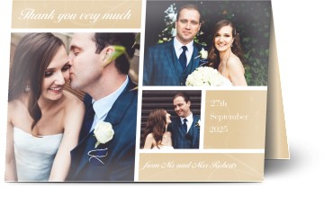 Wedding Thank You Card Triple Collage