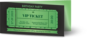 Birthday Invitation Vip Ticket