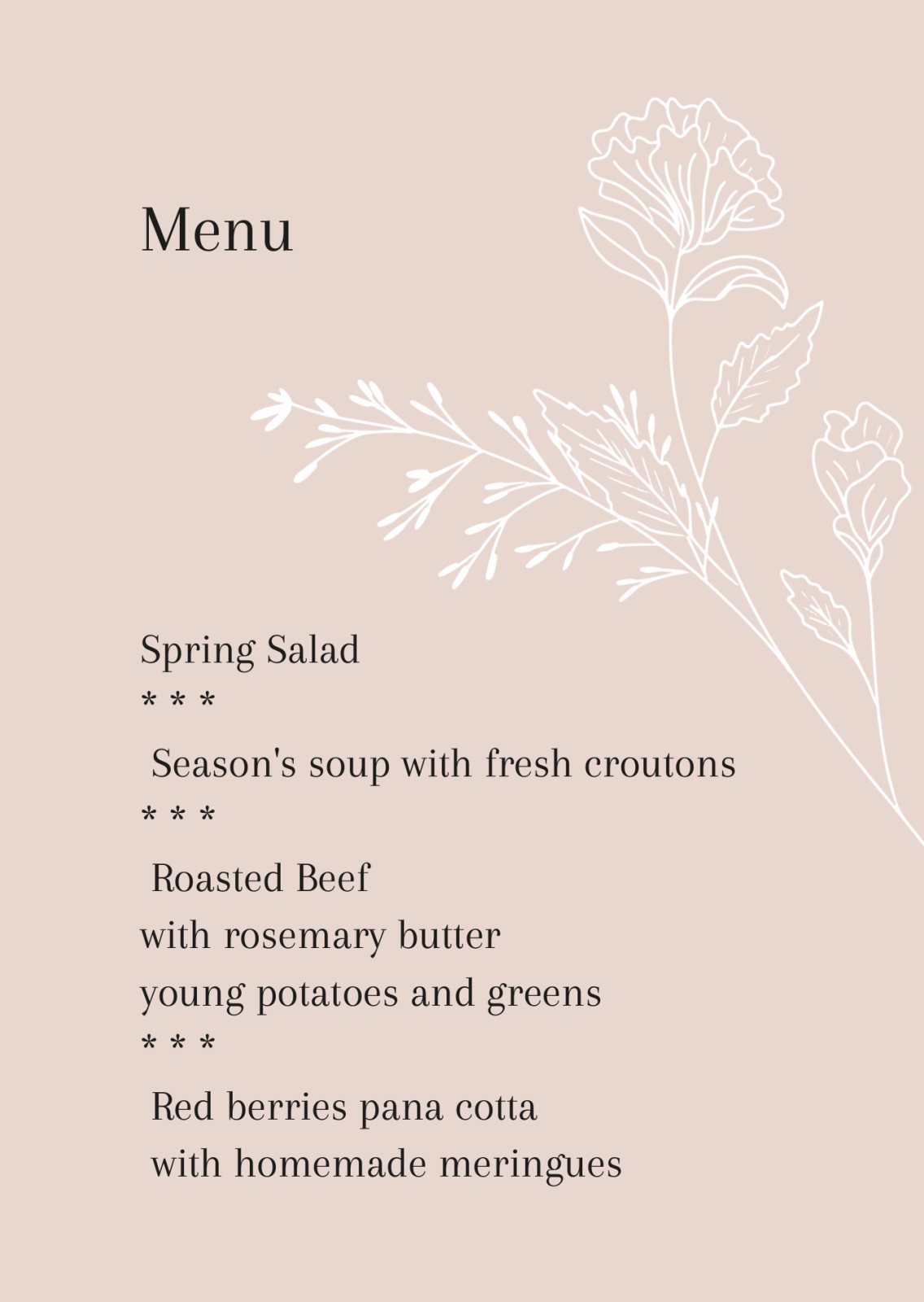Menu Card for Weddings and Parties | Optimalprint